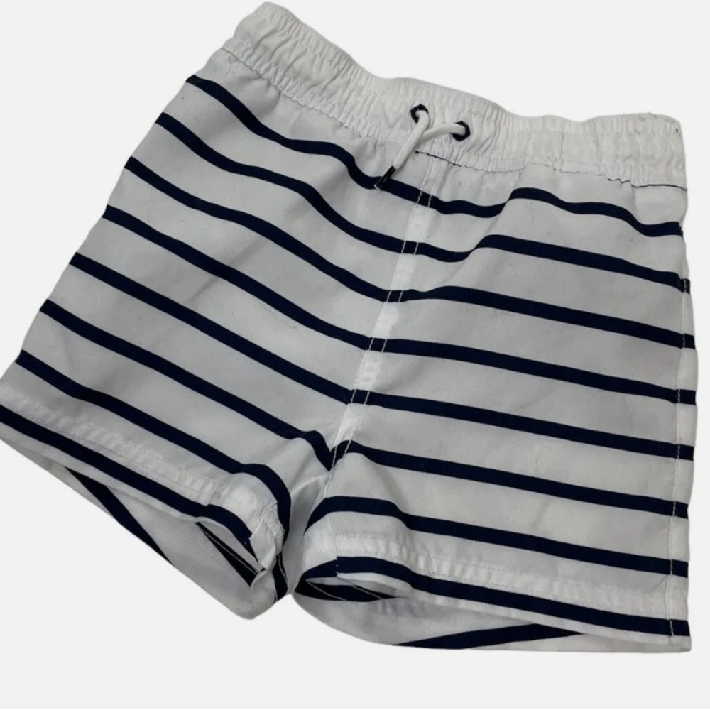 Rachel Zoe X Janie and Jack Boys White and Navy Swim Trunks Shorts size 6